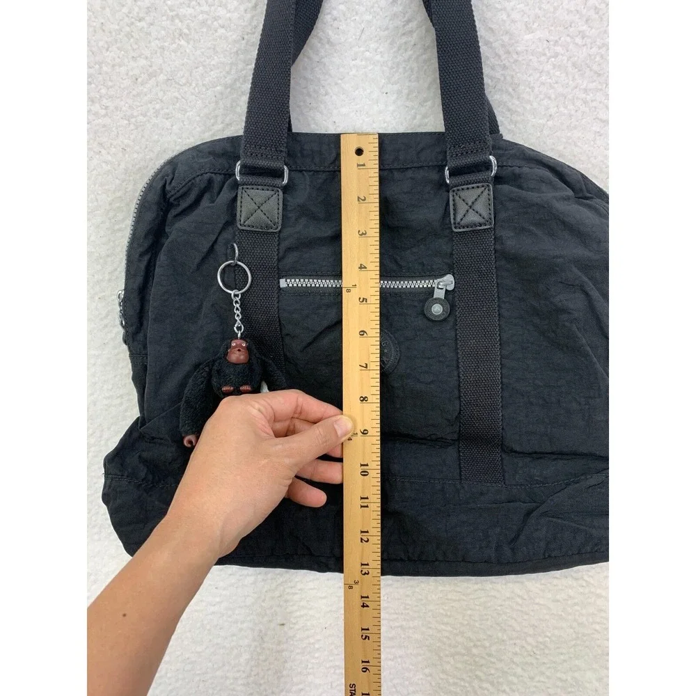 Kipling Black Nylon Tote Bag Monkey Keychain Zipper Shoulder‎ Handbag